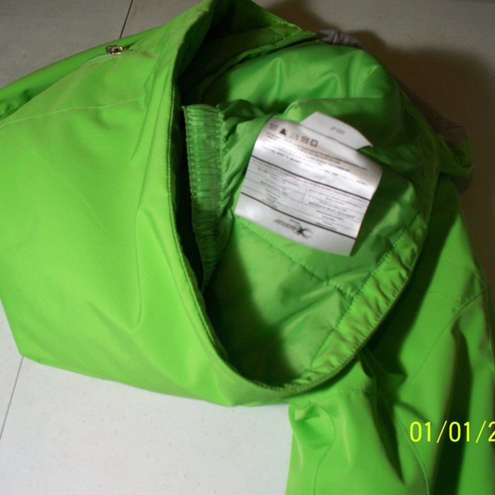 Girls Lime Green Spyder Ski Jacket Sz 14  BB1 - Picture 8 of 8